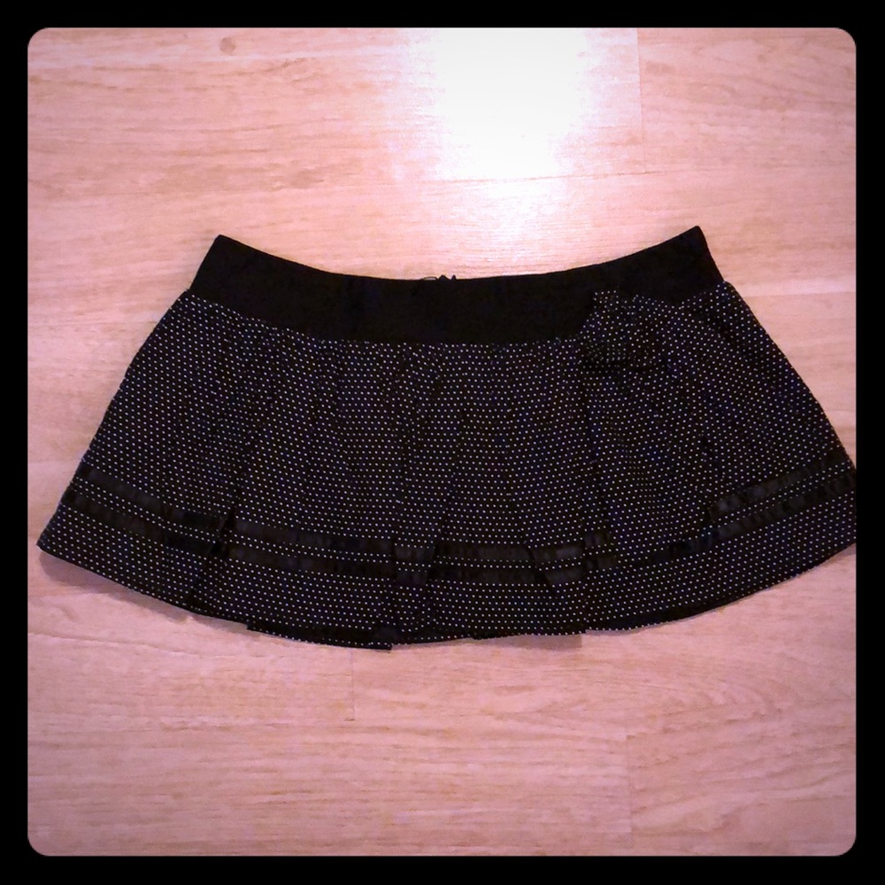 Living dead souls mini skirt polka dot bow nwot M